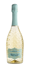 Pizzolato Muse Sparkling Pinot Grigio in a decorative Tiffany blue bottle.