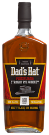 Dad’s Hat Bottled In Bond Pennsylvania Straight Rye Whiskey 750 ML bottle displaying bold rye whiskey label