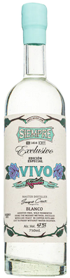 Siempre Vivo High Proof Blanco Tequila 750ml bottle with floral label and turquoise cap