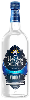 Wicked Dolphin Vodka 750 ML bottle, handcrafted with local Florida ingredients.