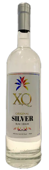 XQ Silver Rum 750 ML clear bottle with vibrant white rum and colorful logo label