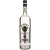 Beluga Vodka Noble Export 750ml bottle with metal beluga sturgeon decoration.