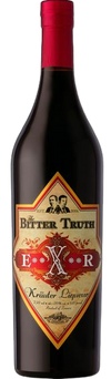 The Bitter Truth E**X**R Bitter Liqueur 750 ML bottle with red cap and vintage label design.